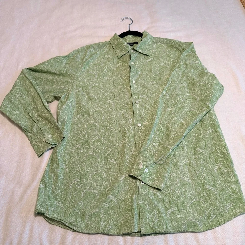 Banana Republic Shirt Mens L Paisley Long Sleeve Button Down Retro 60s 70s Boho